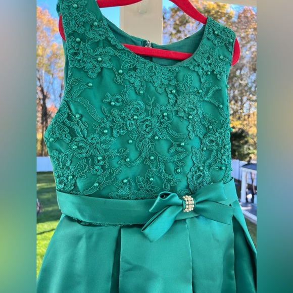 Hi Low Lace Embroidery Flower Wedding  Dress Formal , Prom Ball Gown - Picture 10 of 16